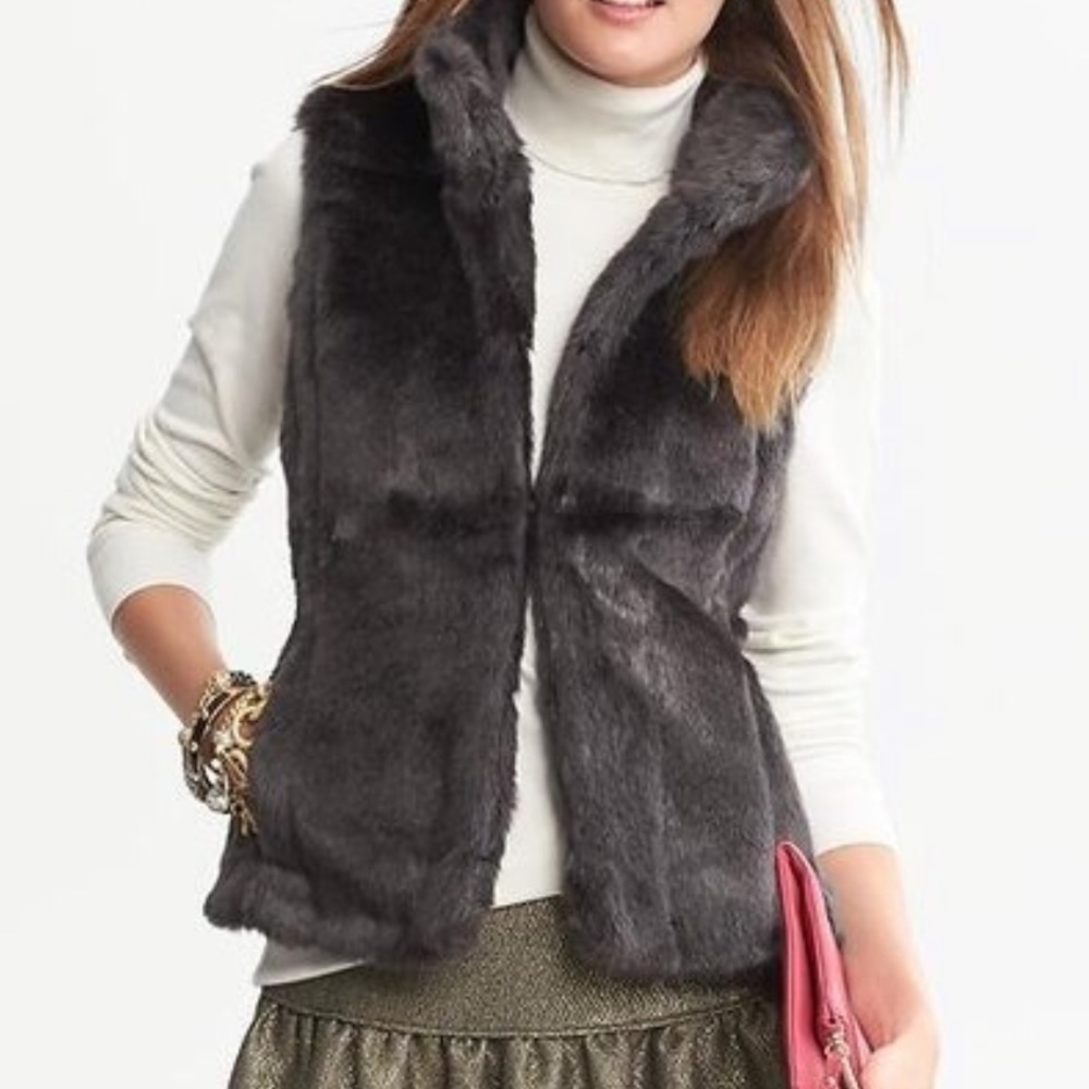 Banana Republic faux fur vest